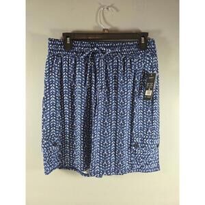 Robert Louis Blue Pull On Shorts Womens Medium NEW Comfort Casual